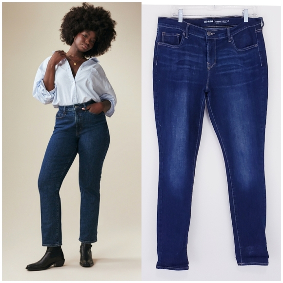 Old Navy Denim - Old Navy Curvy Mid Rise Jeans Size 12 Long Tall Dark Wash Excellent Condition